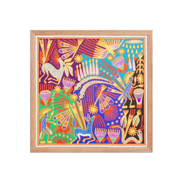 Huichol Yarn Painting Print • L - 218 - Huichol Arts