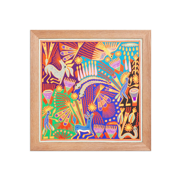 Huichol Yarn Painting Print • L - 218 - Huichol Arts