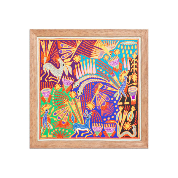 Huichol Yarn Painting Print • L - 218 - Huichol Arts