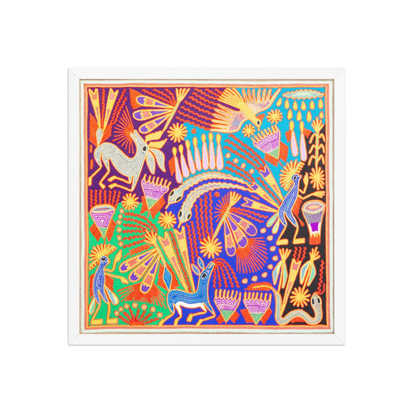 Huichol Yarn Painting Print • L - 218 - Huichol Arts