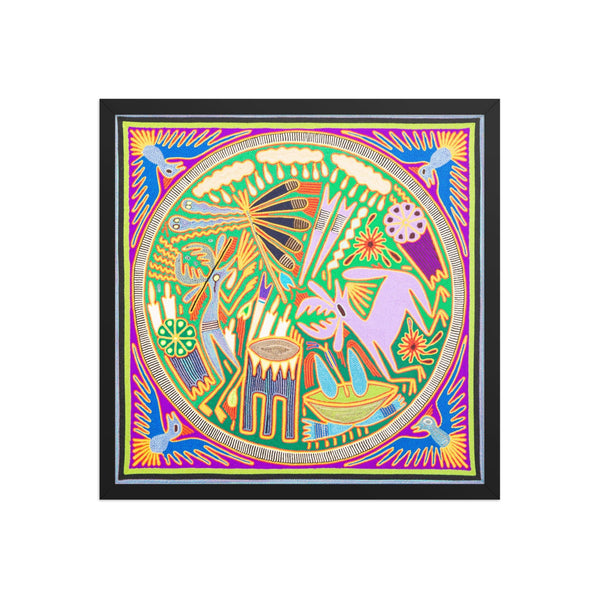 Huichol Yarn Painting Print • L - 219 - Huichol Arts
