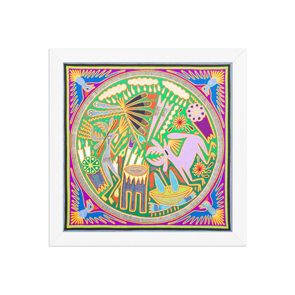 Huichol Yarn Painting Print • L - 219 - Huichol Arts