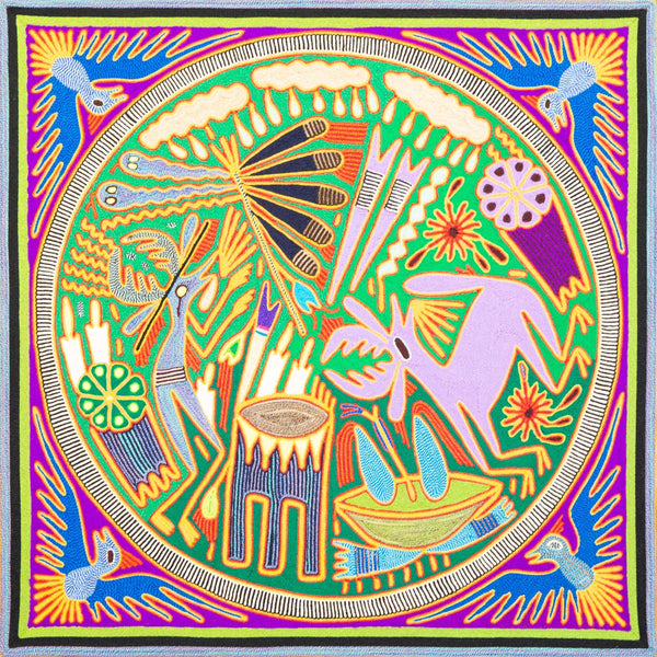 Huichol Yarn Painting Print • L - 219 - Huichol Arts