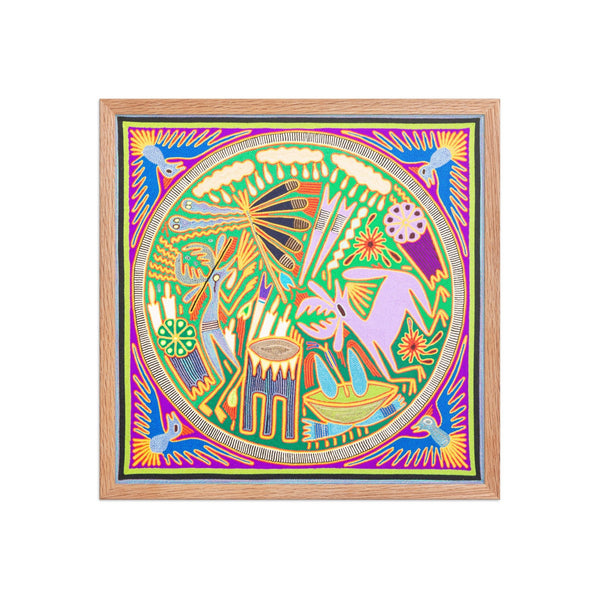 Huichol Yarn Painting Print • L - 219 - Huichol Arts