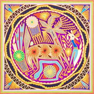 Huichol Yarn Painting Print • L - 222 - Huichol Arts
