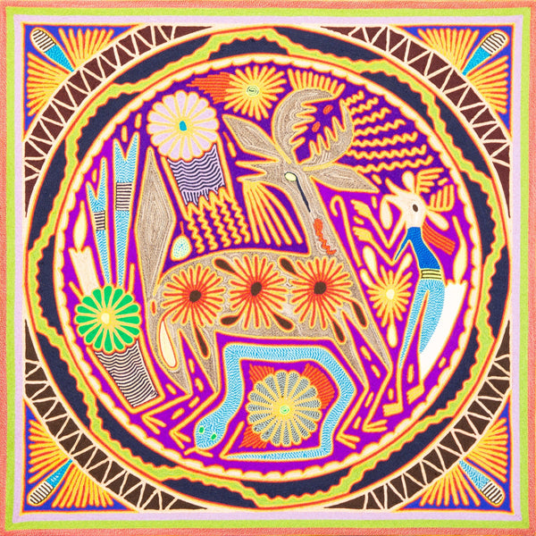 Huichol Yarn Painting Print • L - 222 - Huichol Arts