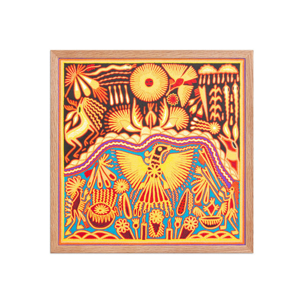 Huichol Yarn Painting Print • L - 223 - Huichol Arts
