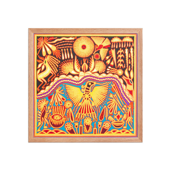 Huichol Yarn Painting Print • L - 223 - Huichol Arts
