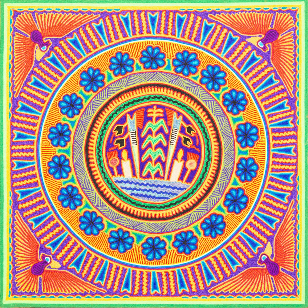 Huichol Yarn Painting Print • L - 224 - Huichol Arts