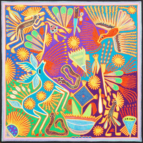 Huichol Yarn Painting Print • L - 225 - Huichol Arts