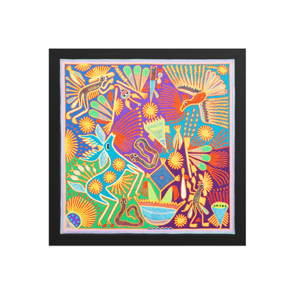 Huichol Yarn Painting Print • L - 225 - Huichol Arts
