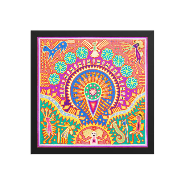 Huichol Yarn Painting Print • L - 226 - Huichol Arts