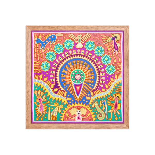 Huichol Yarn Painting Print • L - 226 - Huichol Arts