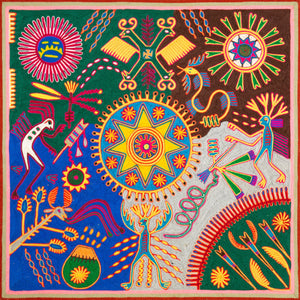 Huichol Yarn Painting Print • L - 229 - Huichol Arts