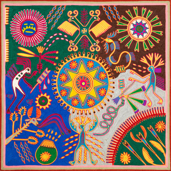 Huichol Yarn Painting Print • L - 229 - Huichol Arts