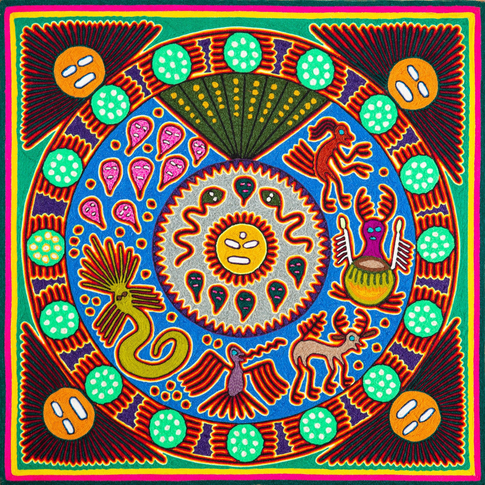 Huichol Yarn Painting Print • L - 233 - Huichol Arts
