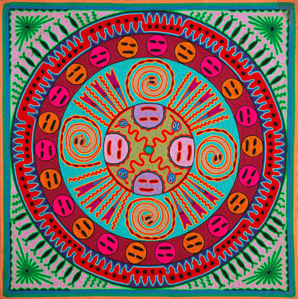 Huichol Yarn Painting Print • L - 234 - Huichol Arts