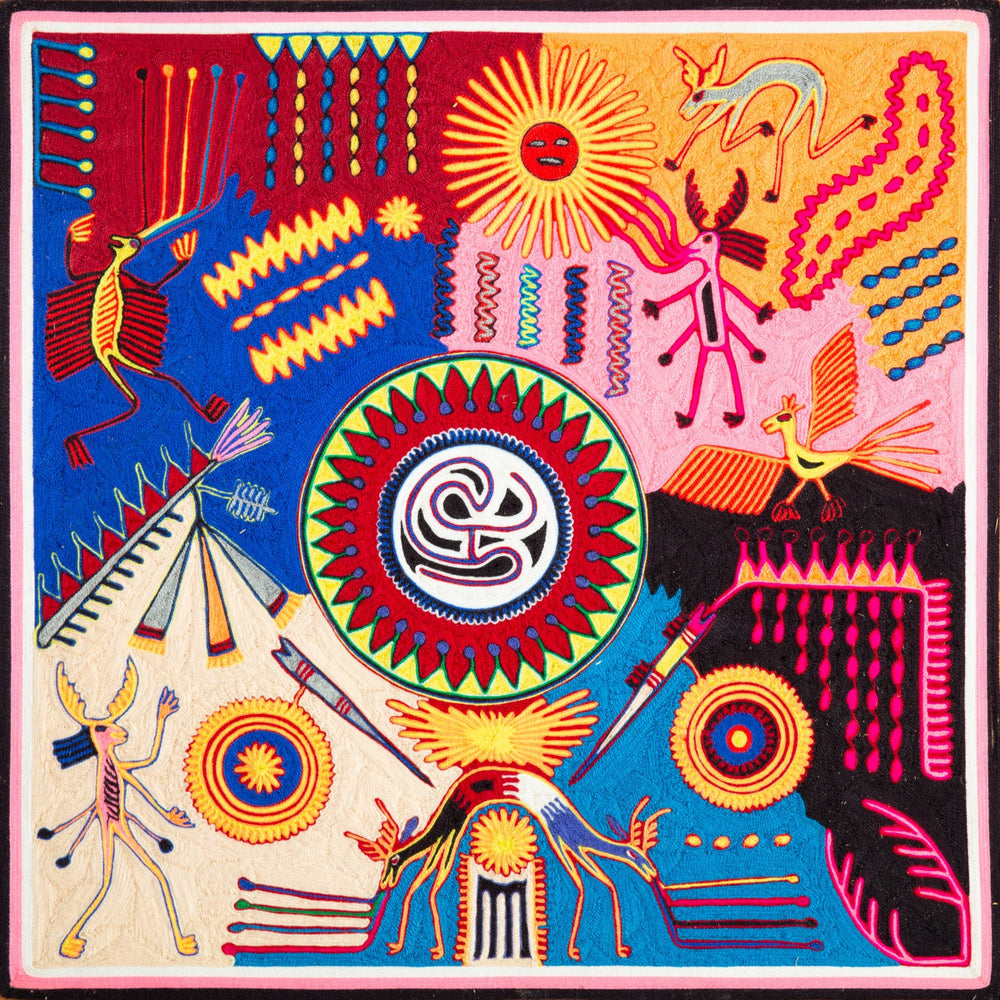 Huichol Yarn Painting Print • L - 235 - Huichol Arts