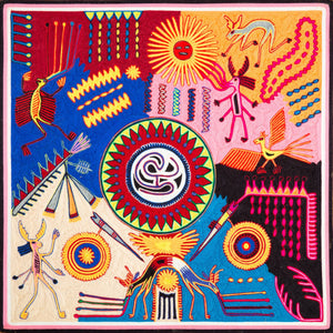 Huichol Yarn Painting Print • L - 235 - Huichol Arts