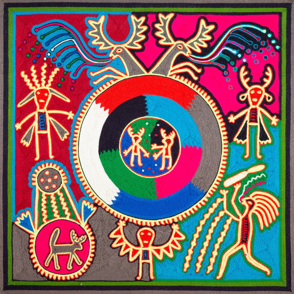 Huichol Yarn Painting Print • L - 239 - Huichol Arts