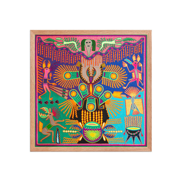 Huichol Yarn Painting Print • L - 242 - Huichol Arts