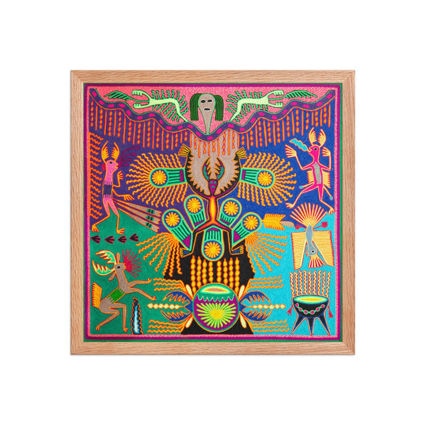 Huichol Yarn Painting Print • L - 242 - Huichol Arts
