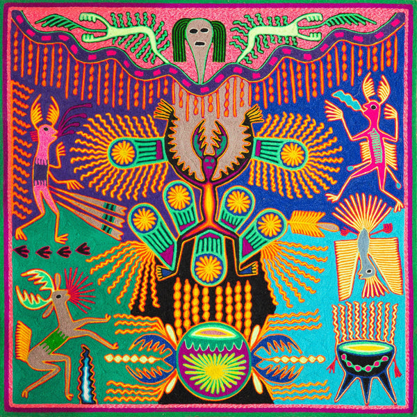 Huichol Yarn Painting Print • L - 242 - Huichol Arts