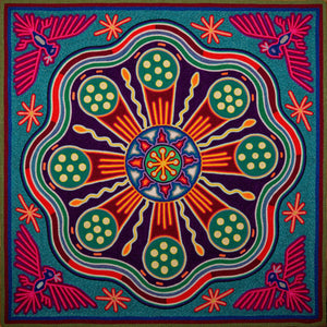 Huichol Yarn Painting Print • L - 244 - Huichol Arts