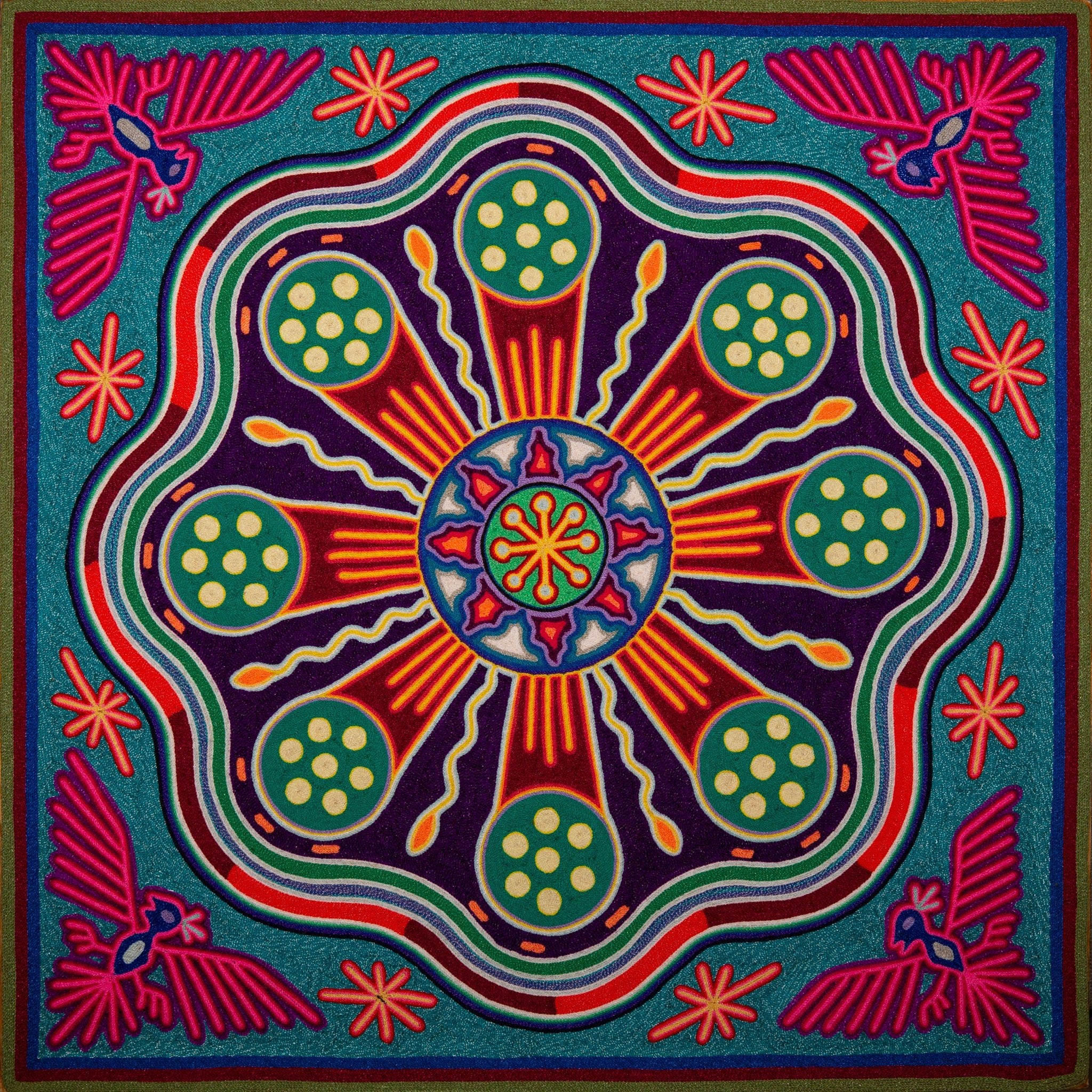 Huichol Yarn Painting Print • L - 244 - Huichol Arts