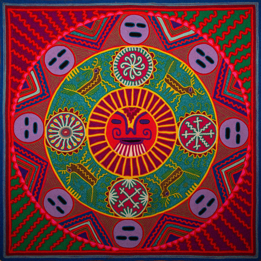 Huichol Yarn Painting Print • L - 247 - Huichol Arts