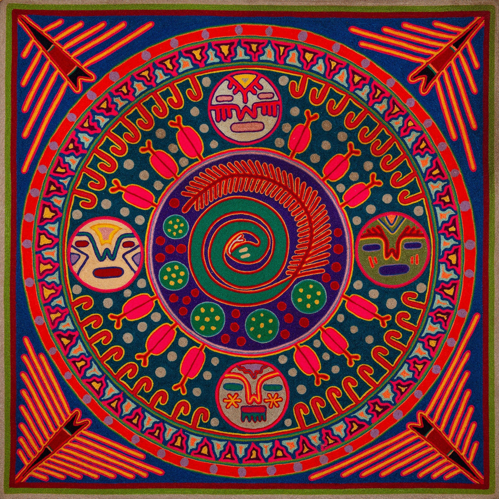 Huichol Yarn Painting Print • L - 248 - Huichol Arts