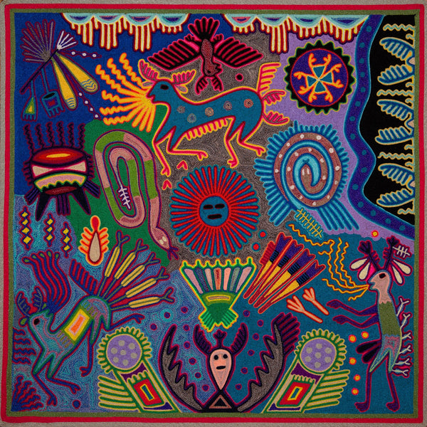 Huichol Yarn Painting Print • L - 249 - Huichol Arts