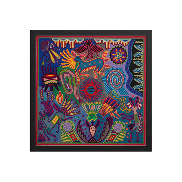 Huichol Yarn Painting Print • L - 249 - Huichol Arts