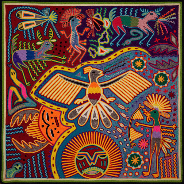 Huichol Yarn Painting Print • L - 252 - Huichol Arts