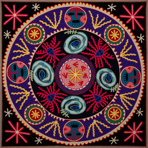Huichol Yarn Painting Print • L - 254 - Huichol Arts