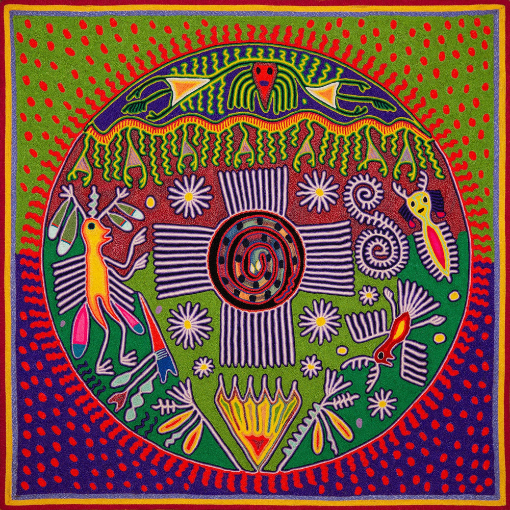 Huichol Yarn Painting Print • L - 256 - Huichol Arts