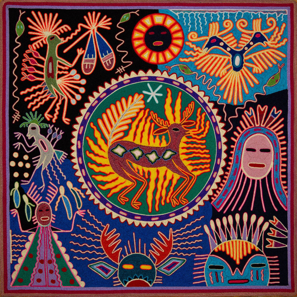 Huichol Yarn Painting Print • L - 258 - Huichol Arts