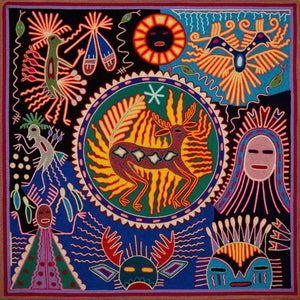 Huichol Yarn Painting Print • L - 258 - Huichol Arts