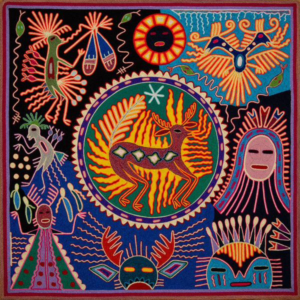 Huichol Yarn Painting Print • L - 258 - Huichol Arts
