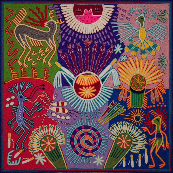 Huichol Yarn Painting Print • L - 259 - Huichol Arts