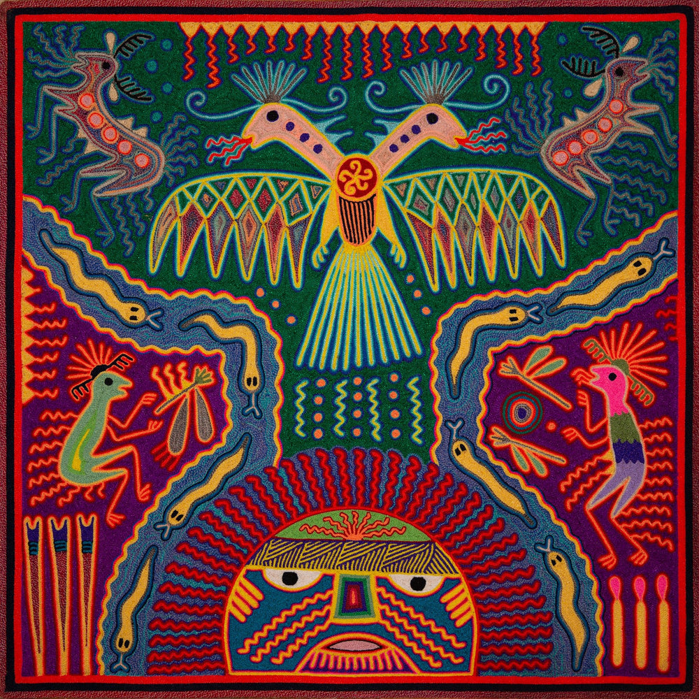 Huichol Yarn Painting Print • L - 270 - Huichol Arts