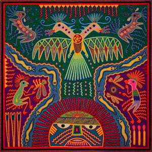 Huichol Yarn Painting Print • L - 270 - Huichol Arts