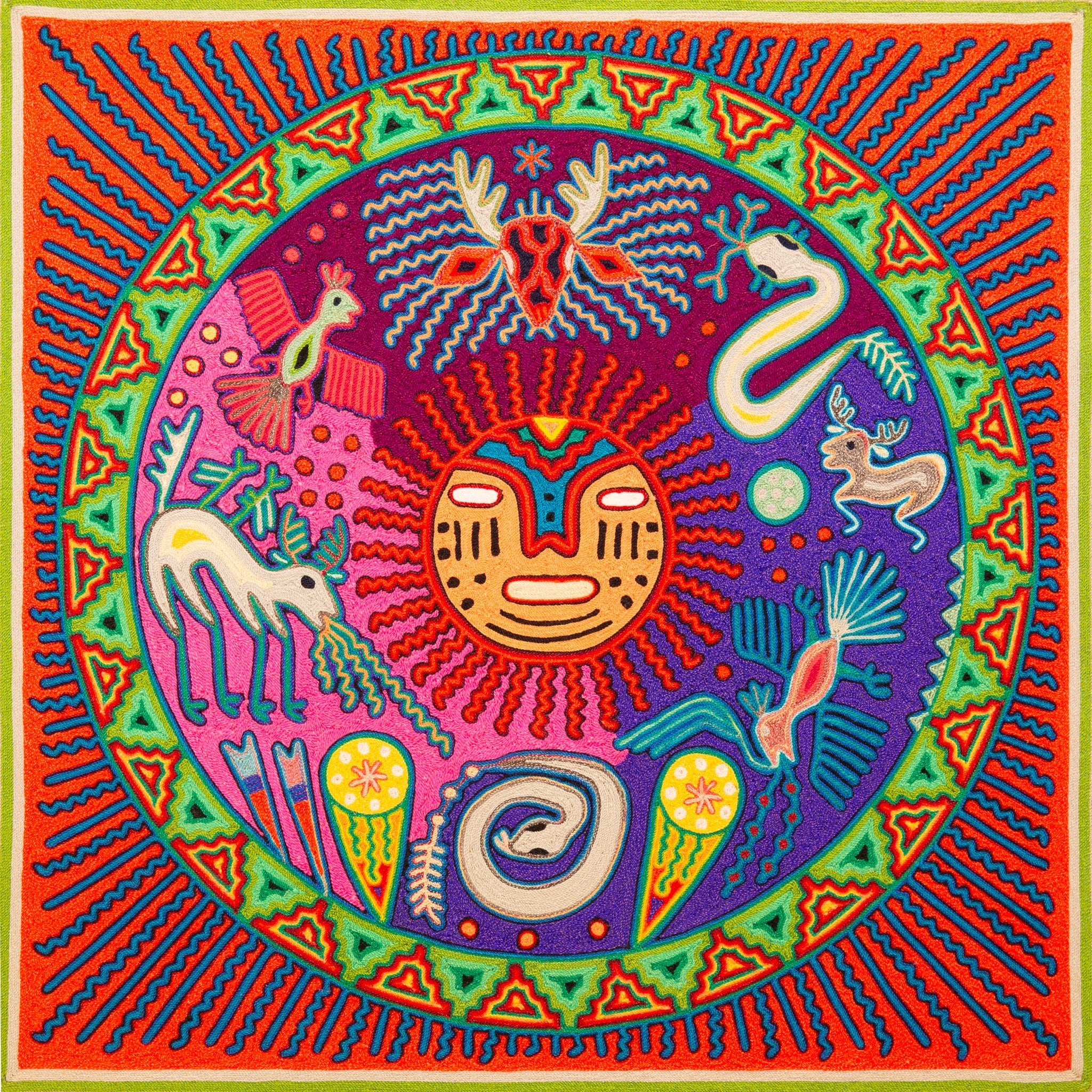 Huichol Yarn Painting Print • L - 274 - Huichol Arts