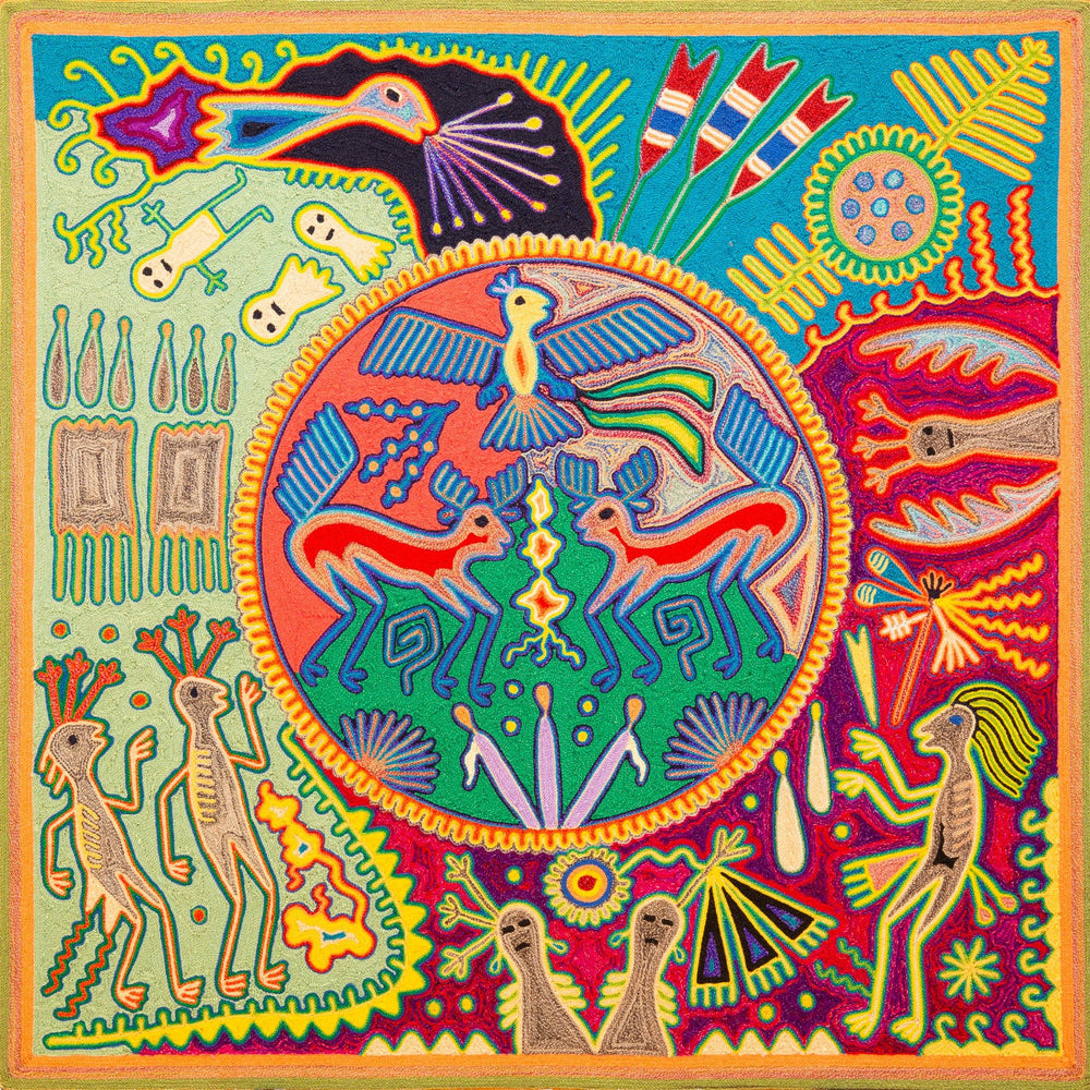 Huichol Yarn Painting Print • L - 277 - Huichol Arts
