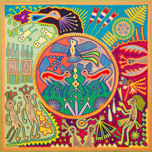 Huichol Yarn Painting Print • L - 277 - Huichol Arts
