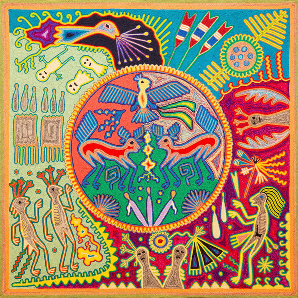 Huichol Yarn Painting Print • L - 277 - Huichol Arts