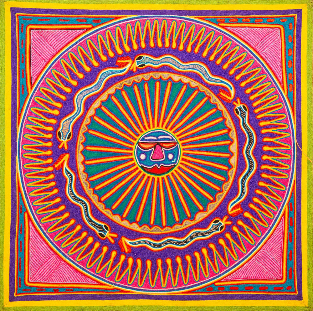 Huichol Yarn Painting Print • L - 279 - Huichol Arts