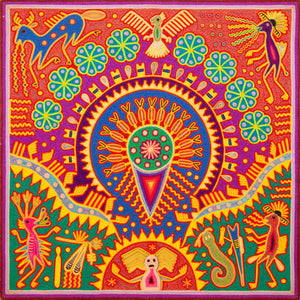 Huichol Yarn Painting Print • L - 281 - Huichol Arts