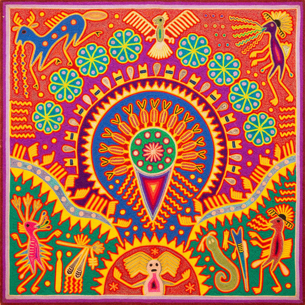 Huichol Yarn Painting Print • L - 281 - Huichol Arts