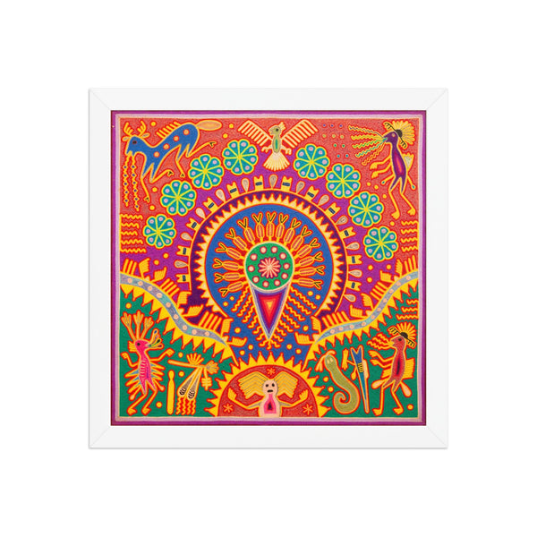 Huichol Yarn Painting Print • L - 281 - Huichol Arts